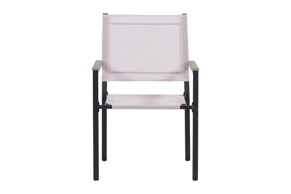 English Elm 7 Piece Patio Set - Weather-Resistant WPC Table, 4 Swivel Textilene Chairs, Rust-Proof Steel Frame, Comfort W427S00070