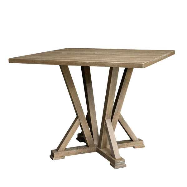 English Elm Modern Farmhouse Square Counter Table - 48" Solid Rubberwood With Rustic Gray Finish, Seats 4 Comfortably W2537P168478