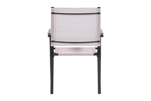 English Elm 7 Piece Patio Set - Weather-Resistant WPC Table, 4 Swivel Textilene Chairs, Rust-Proof Steel Frame, Comfort W427S00070