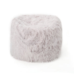 English Elm Mahin Plush 5-Foot Rounded Faux Fur Bean Bag Chair with Removable Washable Cover, Cozy Comfort and Durable Foam Filling Lavender B181P163006