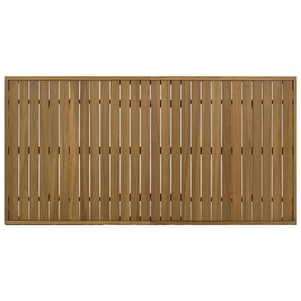 English Elm U_style Acacia Wood Outdoor Dining Set with Thick Cushions for Patio Garden Use WY000393AAE