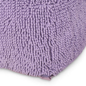 English Elm Spongy Microfiber Square Pouf with Plush Chenille Feel, 20" Cozy Seat, Polystyrene Fill, Durable Lavender B181P162852