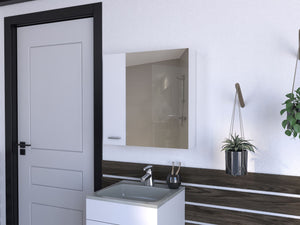 English Elm Medicine Cabinet Prague - Modern White Finish With Four Shelves & Mirror For Stylish Bathroom Storage B092123056