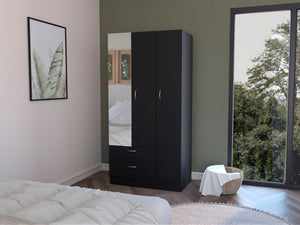 English Elm Armoire Haddam Black - Engineered Wood Bedroom Storage with Spacious 20.5" Drawers, Easy Assembly and Durable Elegance B092S00260