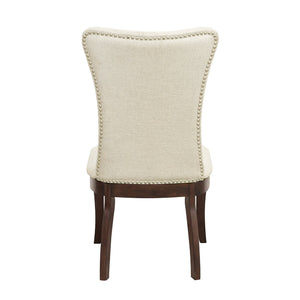 English Elm Modern Traditional Extendable Dining Set Dark Cherry Pedestal Table Six Nailhead Chairs B011S00829