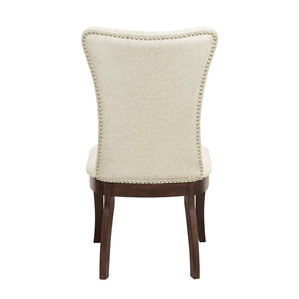English Elm Modern Traditional Extendable Dining Set Dark Cherry Pedestal Table Six Nailhead Chairs B011S00829