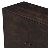 English Elm U-Style Wood Pattern Storage Cabinet With 3 Doors, Suitable For Hallway, Entryway and Living Rooms.