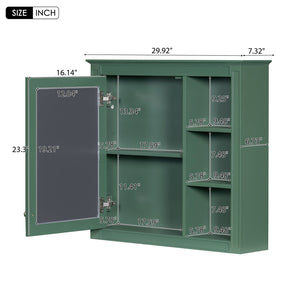 English Elm 30'' Bathroom Vanity Set With Mirror, Modern Freestanding Storage, 2 Drawers & Tip-Out Organizer SW000127AAF-3
