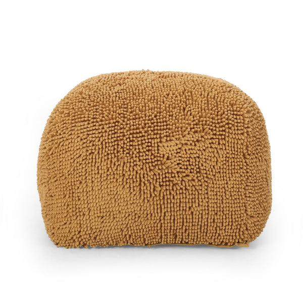 English Elm Spongy Microfiber Square Pouf with Plush Chenille Feel, 20" Cozy Seat, Polystyrene Fill, Durable Yellow B181P162882