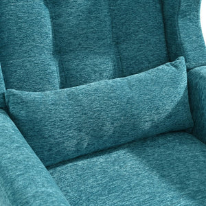English Elm Modern Accent Chair with Ergonomic Chenille Upholstery, Padded Foam Seat and Solid Wood Legs, Stylish Lounge Seating for Living Room Bedroom Reading Nook Teal W1028P162721