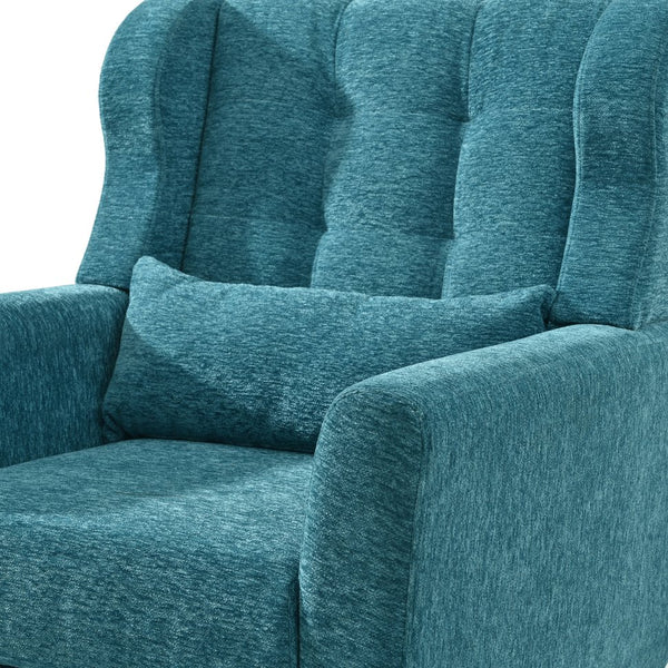 English Elm Modern Accent Chair with Ergonomic Chenille Upholstery, Padded Foam Seat and Solid Wood Legs, Stylish Lounge Seating for Living Room Bedroom Reading Nook Teal W1028P162721