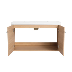 English Elm Levistar 36 Inch Oak Bathroom Vanity With Resin Sink – Stylish Storage & Easy Maintenance Cabinet Set W1972P165045