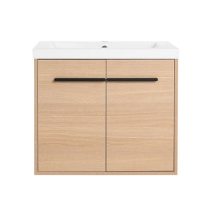 English Elm Levistar 24" Oak Bathroom Vanity With Durable Resin Sink & Smart Storage, Perfect For Small Spaces W1972P165042
