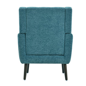 English Elm Modern Accent Chair with Ergonomic Chenille Upholstery, Padded Foam Seat and Solid Wood Legs, Stylish Lounge Seating for Living Room Bedroom Reading Nook Teal W1028P162721