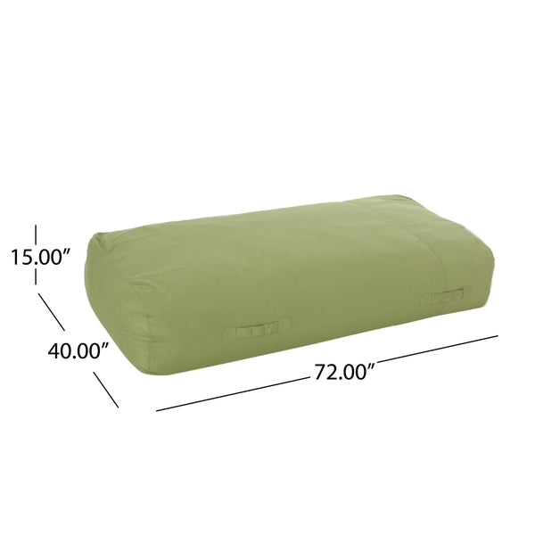 English Elm Kasper Waterproof 6'x3' Lounger Bean Bag, Green — Removable Washable Cover, High-Density Foam Comfort B181P162986