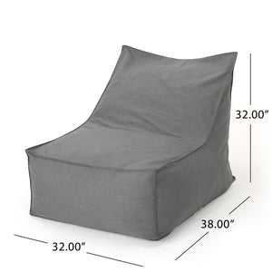 English Elm Ettie Water-Resistant 3ft Fabric Bean Bag Chair with Removable Washable Cover and Soft Foam Fill Gray B181P162987