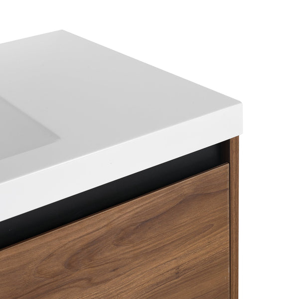 English Elm Levistar 36-Inch Brown Bathroom Vanity With Resin Sink – Stylish Storage & Easy Assembly Design W1972P165047