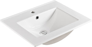 English Elm 24 Ceramic 24" Vanity Basin Glossy White – 24"D x 18.3"W x 6.7"H Ceramic Sink Only, Deep Bowl W1972P164375