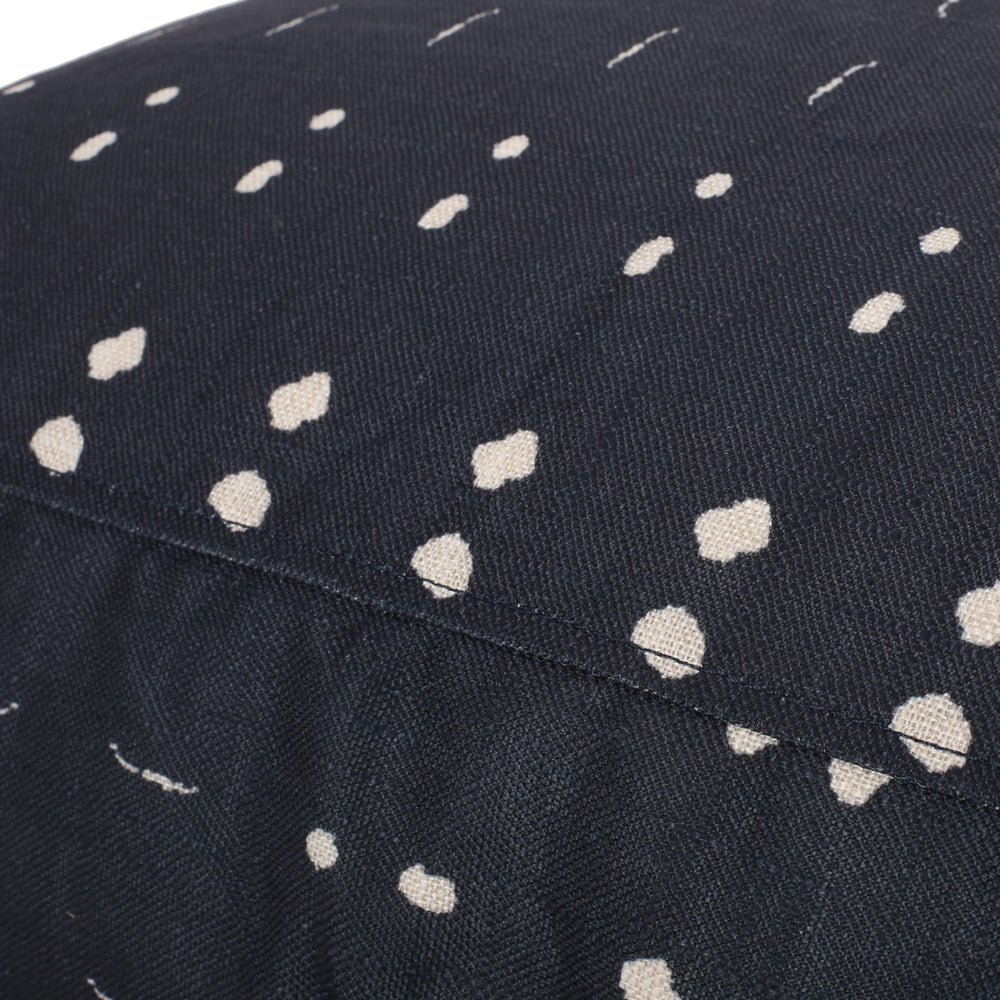 English Elm Dalm Dark Blue & White Fabric Square Pouf Ottoman – 25" x25" x8" Floor Cushion, 200lb Capacity Stylish Decorative Seat B181P162875