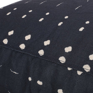 English Elm Dalm Dark Blue & White Fabric Square Pouf Ottoman – 25" x25" x8" Floor Cushion, 200lb Capacity Stylish Decorative Seat B181P162875