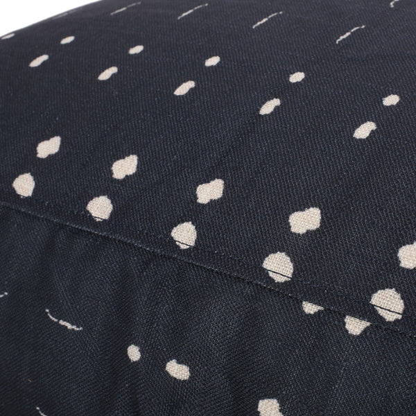 English Elm Dalm Dark Blue & White Fabric Square Pouf Ottoman – 25" x25" x8" Floor Cushion, 200lb Capacity Stylish Decorative Seat B181P162875