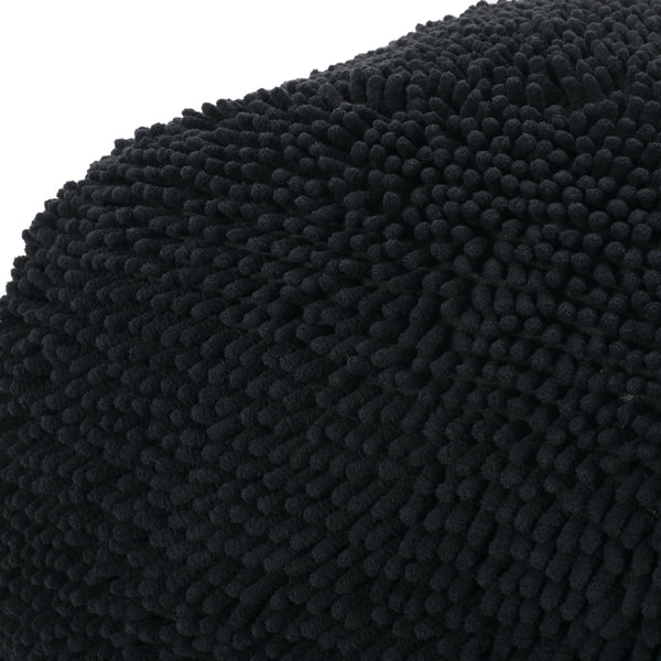 English Elm Spongy Microfiber Square Pouf with Plush Chenille Feel, 20" Cozy Seat, Polystyrene Fill, Durable Charcoal B181P162860