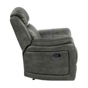 English Elm Classic Brownish Gray Recliner Chair with Pillow-Top Arms, Vertical Tufting, Pull-Tab Recline for Plush Comfort and Transitional Style B011P168816