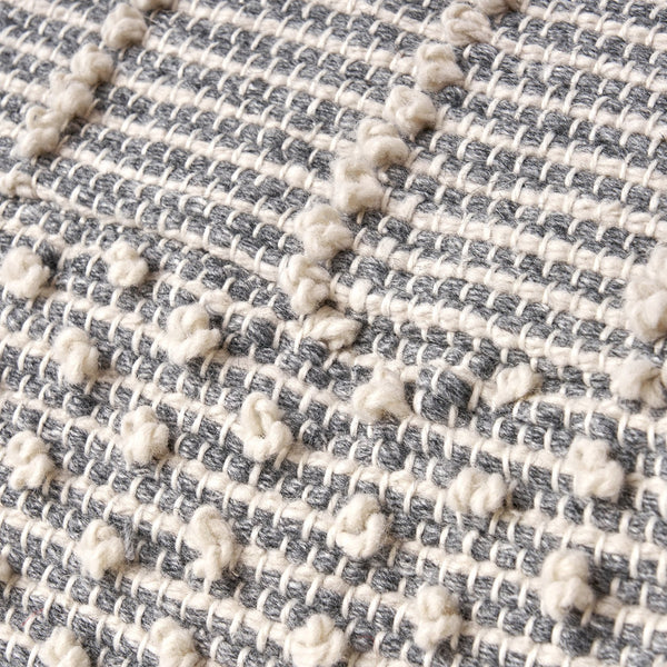 English Elm Diamond Large Handcrafted Faux Yarn Pouf – Durable Polystyrene-Filled Accent Seat, Neutral Tones Cozy Textured Design (27x22x27) Ivory+Grey B181P162855