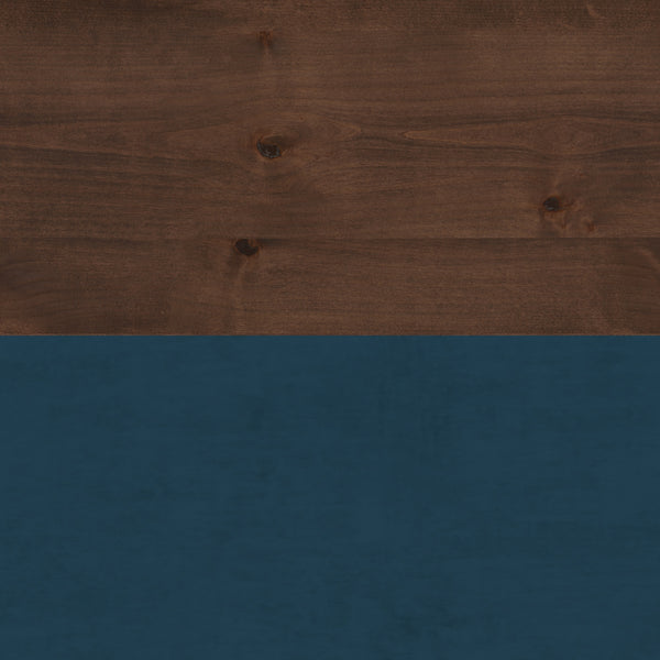 English Elm 48 Inch Fireplace Mantel with Shiplap Panels and Plank Top, Two-Tone Farmhouse Charm, Electric Heat Blue B108131559