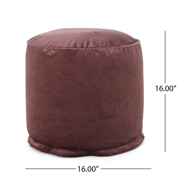 English Elm Shimon Velvet Cylinder Pouf Ottoman for Living Room or Bedroom — Plush Polystyrene Fill, 200 lb Capacity Pink B181P162896