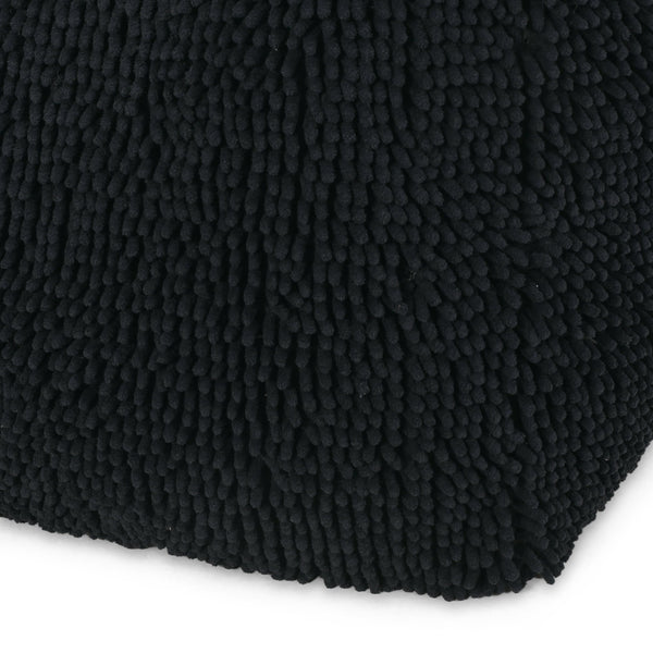 English Elm Spongy Microfiber Square Pouf with Plush Chenille Feel, 20" Cozy Seat, Polystyrene Fill, Durable Charcoal B181P162860