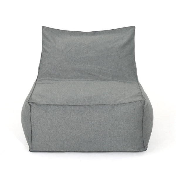 English Elm Ettie Water-Resistant 3ft Fabric Bean Bag Chair with Removable Washable Cover and Soft Foam Fill Gray B181P162987