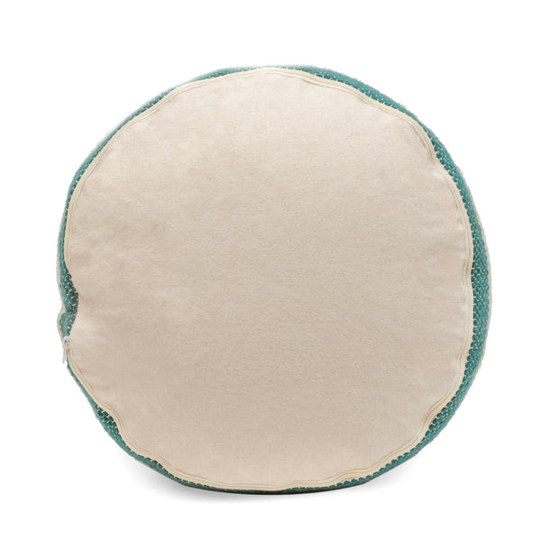 English Elm Diamond Large Handcrafted Faux Yarn Pouf – Durable Polystyrene-Filled Accent Seat, Neutral Tones Cozy Textured Design (27x22x27) Teal B181P162856