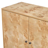 English Elm U-Style Wood Pattern Storage Cabinet With 3 Doors, Suitable For Hallway, Entryway and Living Rooms.