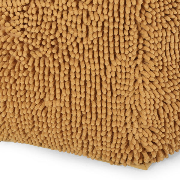 English Elm Spongy Microfiber Square Pouf with Plush Chenille Feel, 20" Cozy Seat, Polystyrene Fill, Durable Yellow B181P162882
