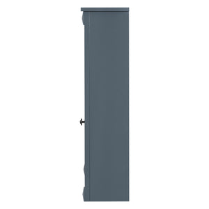 English Elm 35'' Modern Medicine Cabinet with Mirror and Towel Rod, MDF Wall-Mounted Bathroom Storage with Adjustable Shelves and Soft-Close Hinges Blue WF305081AAC
