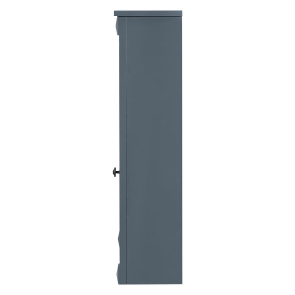 English Elm 35'' Modern Medicine Cabinet with Mirror and Towel Rod, MDF Wall-Mounted Bathroom Storage with Adjustable Shelves and Soft-Close Hinges Blue WF305081AAC