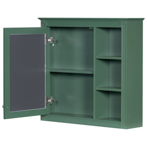 English Elm 30'' Modern Bathroom Vanity with Integrated Mirror Cabinet, Ceramic Sink, 3 Drawers & Ample Storage Green SW000126AAF-1