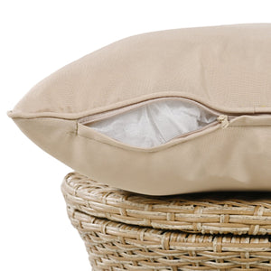 English Elm K&K 5-Piece Outdoor Rope Weave Patio Set with Pop-Up Cool Bar Table, Loveseat, Chairs & Ottomans Brown WF324995AAZ