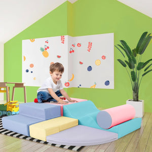 English Elm Soft Foam 6 Piece Interlocking Toddler Climbing Crawl Playset for Indoor Activity TX307728AAH