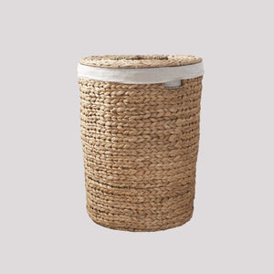 English Elm Ludmilla Round Tall Water Hyacinth Laundry Hamper With Lid – Stylish Storage For Clothes & Toys B093P169705