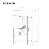 English Elm 20" Bathroom Vanity With Sink, Bathroom Vanity Cabinet With Two-Tier Shelf, Adjustable Shelf, Solid Wood and Mdf, White