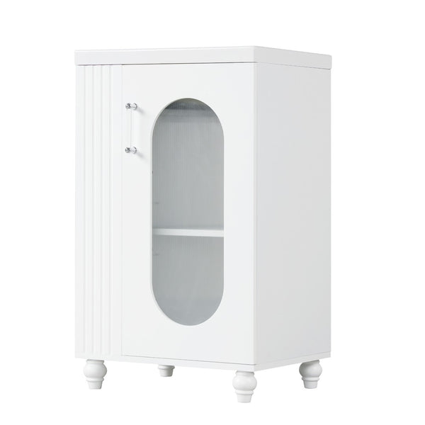 English Elm 20" Matte Freestanding Bathroom Vanity Ceramic Sink Mdf Cabinet Open Side Shelf White N725P364206K