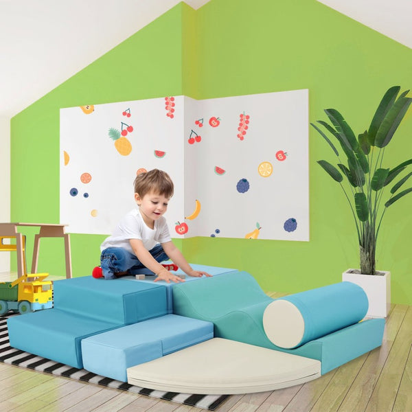 English Elm Soft Foam 6 Piece Modular Climbing Playset for Toddlers Indoor Active Play TX307728AAC