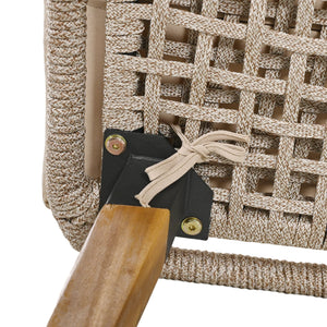 English Elm K&K 5-Piece Outdoor Rope Weave Patio Set with Pop-Up Cool Bar Table, Loveseat, Chairs & Ottomans Brown WF324995AAZ