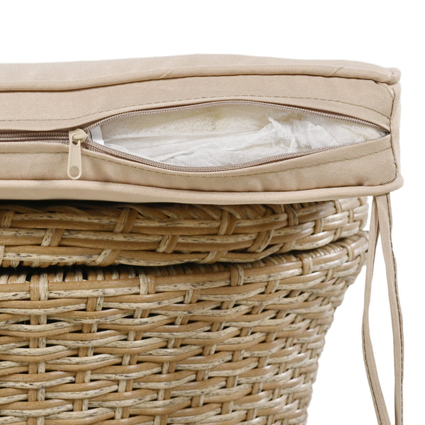 English Elm K&K 5-Piece Outdoor Rope Weave Patio Set with Pop-Up Cool Bar Table, Loveseat, Chairs & Ottomans Brown WF324995AAZ