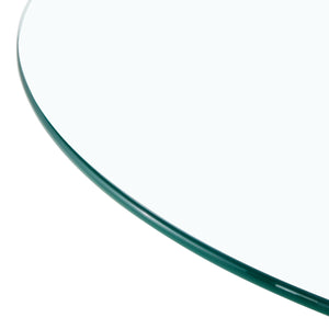 English Elm A Modern 35-Inch Tempered Glass Round Dining Table with Sleek Metal Legs, Minimalist Style for 4-6 }{@ Silver,Transparent W1151P263756