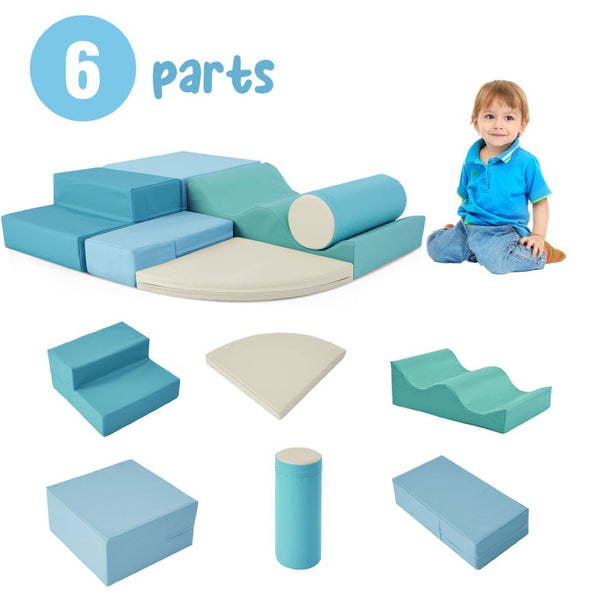English Elm Soft Foam 6 Piece Modular Climbing Playset for Toddlers Indoor Active Play TX307728AAC