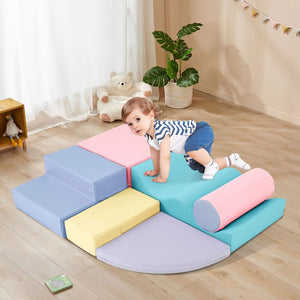 English Elm Soft Foam 6 Piece Interlocking Toddler Climbing Crawl Playset for Indoor Activity TX307728AAH