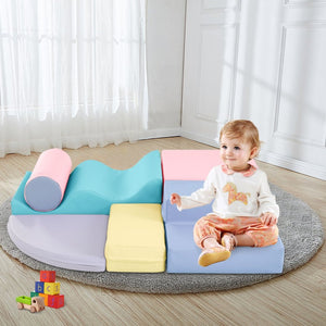 English Elm Soft Foam 6 Piece Interlocking Toddler Climbing Crawl Playset for Indoor Activity TX307728AAH